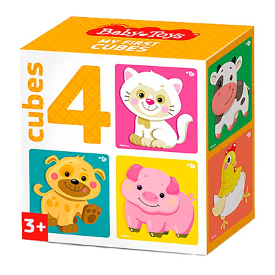 Кубики Домашние животные 4 штуки Baby Toys Десятое королевство 03541 1